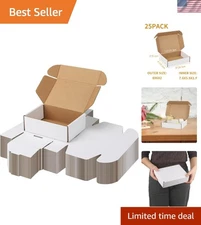 25-Pack 8x6x2 Inch White Shipping Boxes – Durable Gift Packaging Solution