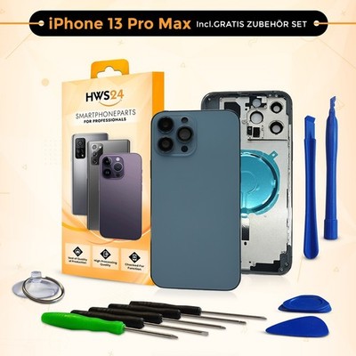 Backcover für iPhone 13 Pro Max Blau Gehäuse Rückseite Glas Frame Housing Blue