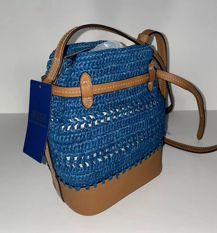 Polo Ralph Lauren Raffia & Leather Bellport Crossbody Bag RRP £349 - Image 4 of 4