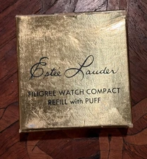 VINTAGE  ESTEE LAUDER COMPACT REFILL WITH PUFF TRANSPARENT NIB
