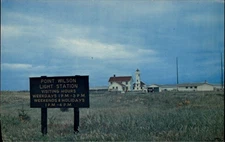 Point Wilson Light Station Lighthouse Townsend Washington 1960s vintage postcard