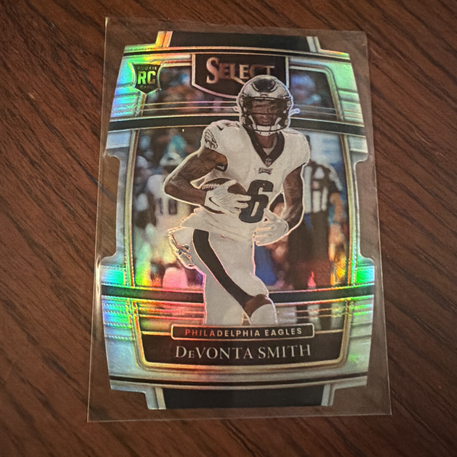 Devonta Smith 2021 Select Rookie Concourse Silver Die Cut. Eagles RC