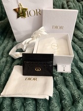 Dior New Black Leather Card Holder With Packaging