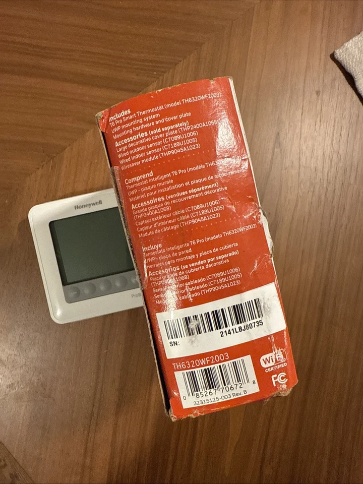 Honeywell T6 Pro Smart Thermostat, Programmable, Wifi, TH6320WF2003 - Image 4 of 4