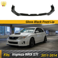 Fits 2011-2014 Subaru Impreza Wrx Sti Gloss Black Front Bumper Lip Splitter