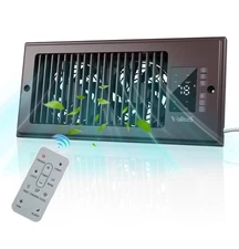 Register Booster Fan 4"x10", 10-Speed Quiet Vent Fan with Negative Ion & Remote