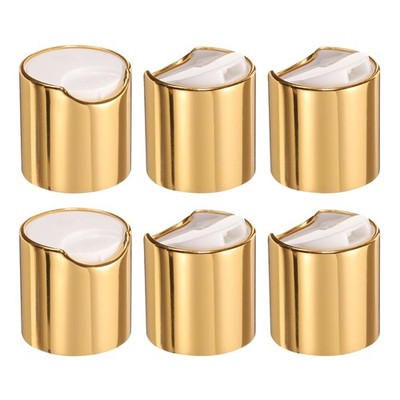 6 Stück aluminisierte Kunststoffkappen für 24/410, robust, gold-weiß