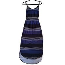Old Navy Cami Midi Dress Sleeveless Nautical Stripe Flowy Size S High Low