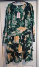 Misguided Womens Green Plus Ruffle Mini Dress Size 22