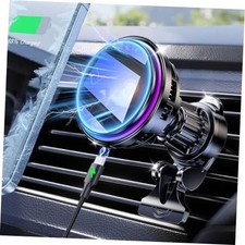for MagSafe Car Mount Charger TEC Fan Cooling Magnetic Wireless Car Black 1