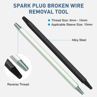 2pcs Fracture Damaged Spark Plug Broken Extractor Removal Tool Left-Hand Thread