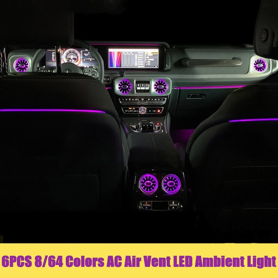 6PCS Ambient Light For Mercedes Benz G-Class W463 G550 G500 2019+ AC Vent LED* - Image 4 of 4