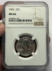 1962 Washington Silver Quarter NGC MS66