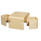 Bentwood Multipurpose Table and Chair Set, Kids Furniture, Natural, 3-Piece