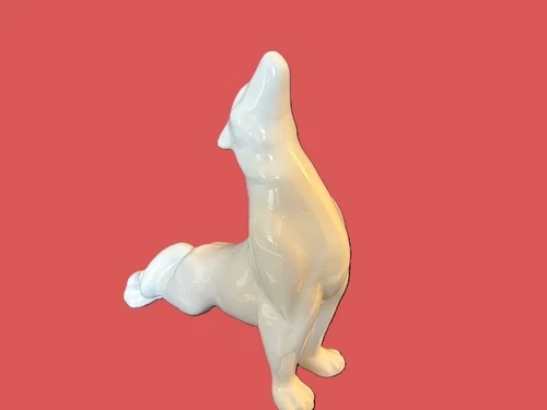 Royal HAEGER Pottery Howling Wolf Statue Vintage Deco Style 14 x 13
