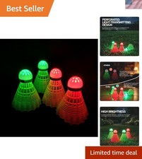Nylon LED Badminton Shuttlecocks - Colorful 4 Pack for Endless Night Fun