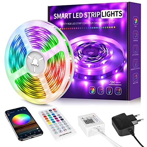 Ruban LED 5m Beaeet multicolore RGB 5050 pour éclairage intérieur de chambre