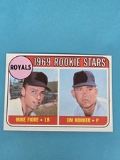 1969 Topps RC #376 Rookie Stars Mike Fiore / Jim Rooker Royals BASEBALL Card 9K. rookie card picture