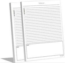TO DO List Notepads 2 Pack, 50 Pages Each Planner Pads. ToDo Checklist w/Pr...