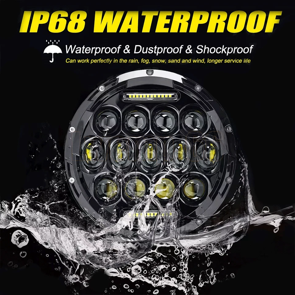 Par de faros LED redondos de 7 pulgadas DRL proyector lámpara para Jeep Patriot 2008-2016 Foto 3 de 4