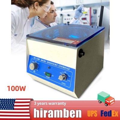 100W Lab Centrifuge Hematocrit Microhematocrit High-Speed Centrifuge Heavy Duty