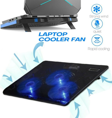 3 Fan Laptop Cooling Pad Slim Stand Notebook PC Quiet Cooler Fan Speed Adjust - Picture 13 of 13