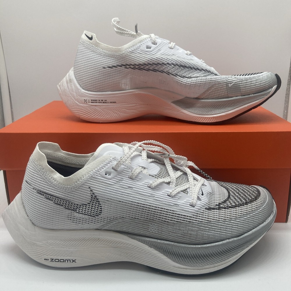 Nike Women's ZoomX Vaporfly NEXT% 2 White Silver Size 7.5 Lightly Worn CU4123-100