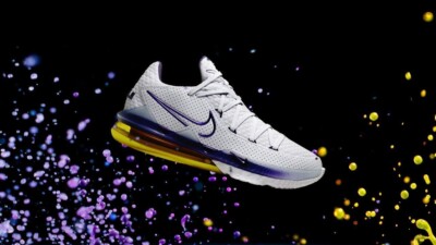 NIKE LEBRON XVII 17 LOW LAKERS BASKETBALL SHOES WHITE RARE CD5007-102 MENS 10 44