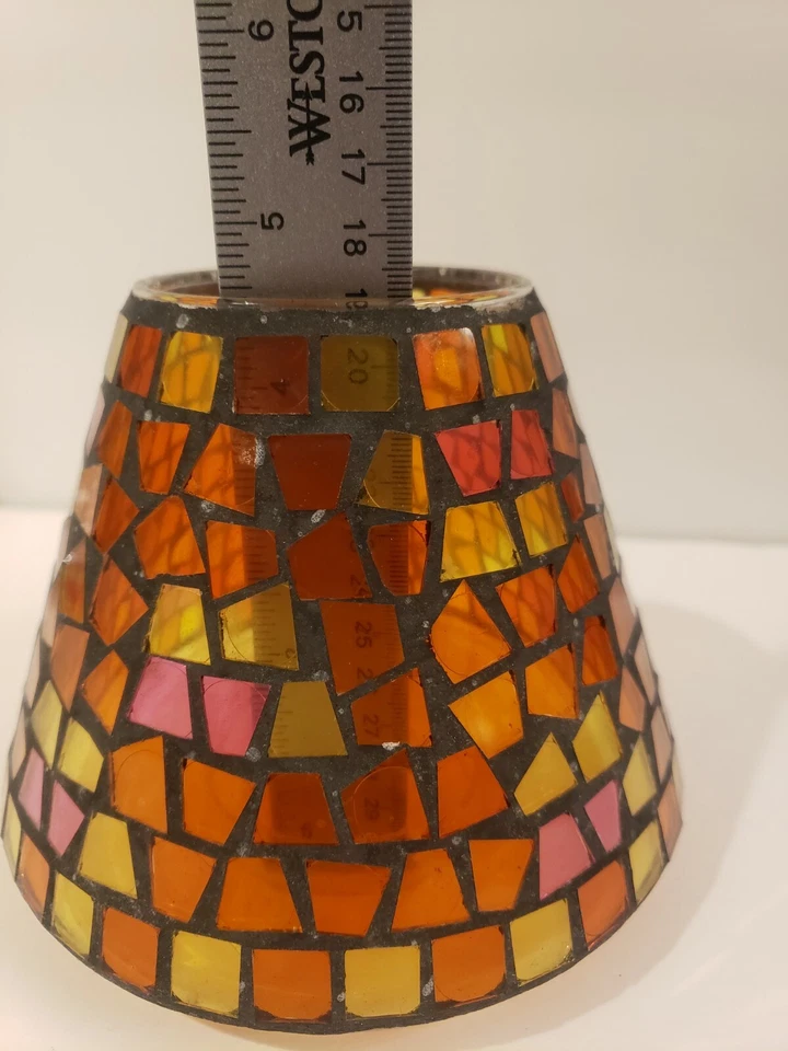 Orange Mosaic Glass Tile Shade - Image 4 of 4