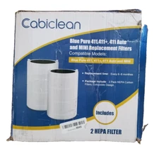 Cabiclean Hepa Carbon Filter Replacement Blue Pure 411 411+ 411 Auto 2 Pack New