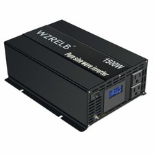 Power 1500W Pure Sine Wave Solar Inverter 12V DC to 120V AC LCD Displays camp rv