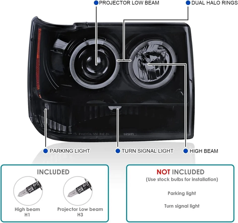 Faros proyectores negros para conductor y pasajero Jeep Grand Cherokee 1993-1998 Foto 3 de 4