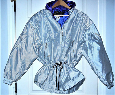 Descente Ski Jacket Womans Sz 12 SILVER Made in Japan Excellent Condition