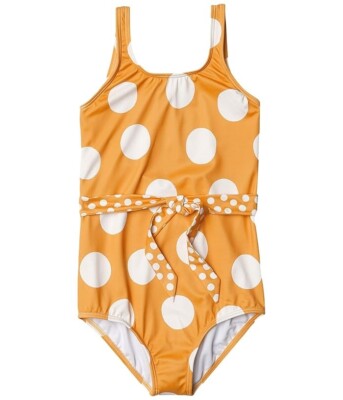 Billabong L113434 Girls Yellow Printed 4Ever Sun One Piece Swimsuit Size 8