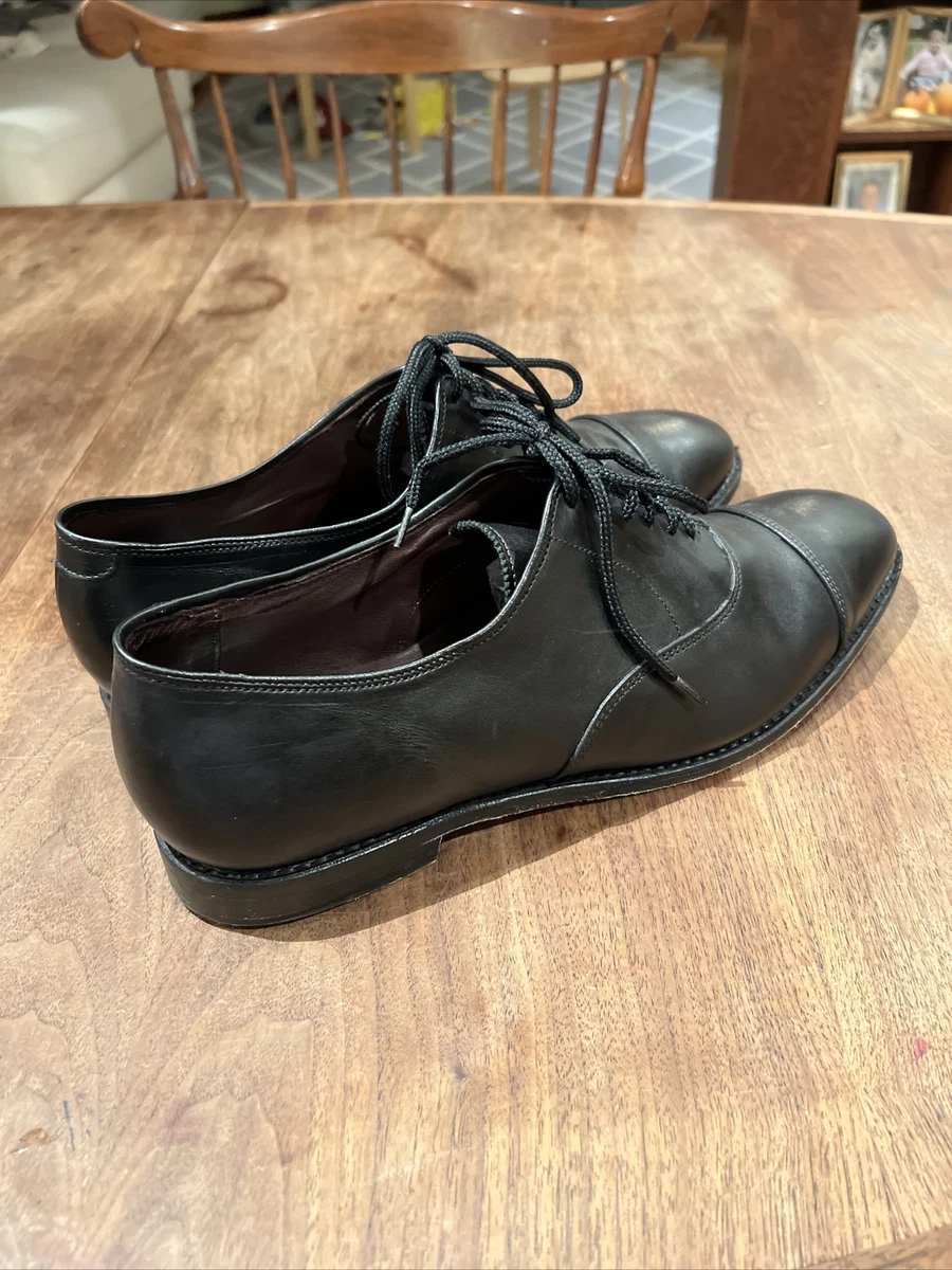 Allen Edmonds Hopkinson Mens Sz 13 D Black Leather Cap Toe Dress
