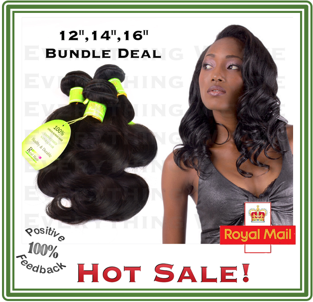 UK HOT SALE! 3 Bundle Deal 300g Body Wave Peruvian Virgin Real Human Hair Weave