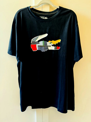 Lacoste MEN'S SPORT PATCHWORK CROCODILE PRINT COTTON T-SHIRT XL