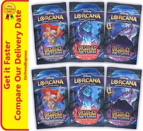 6 x Disney Lorcana TCG Ursula's Return Booster Pack NEW