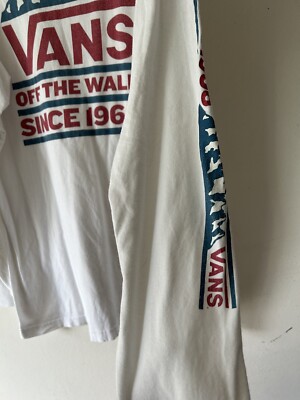Vans Long Sleeve M White Retro 90s T Shirt | eBay