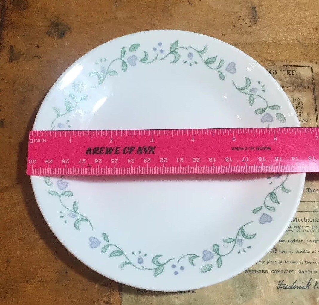 Corelle Country Cottage Bread & Butter Plate 6 3/4" Blue Hearts And