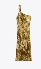 Zara Asymmetric Dress Limited Edition Khaki Size XS BNWT 
