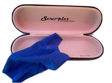 Clam Shell Scrooples Eyeglasses Glasses Black Hard Case 180x60x42mm w/ Cloth New