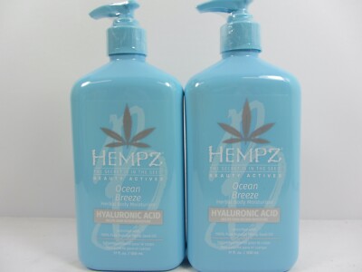 2 PACK HEMPZ OCEAN BREEZE HERBAL BODY MOISTURIZER w/HYALURONIC ACID
