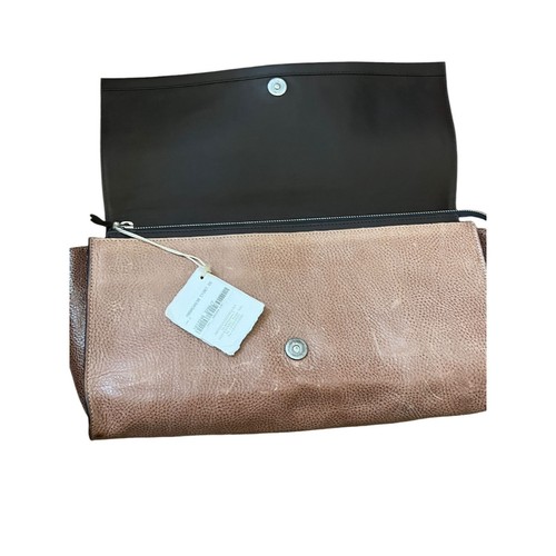 Bolso sin asas de cuero Brunello Cucinelli bloques de color marrón tostado nuevo con etiquetas - Imagen 14 de 19