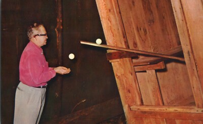 Mysterious Tourist Attraction Creeping Ball Mystery Spot Santa Cruz CA Postcard