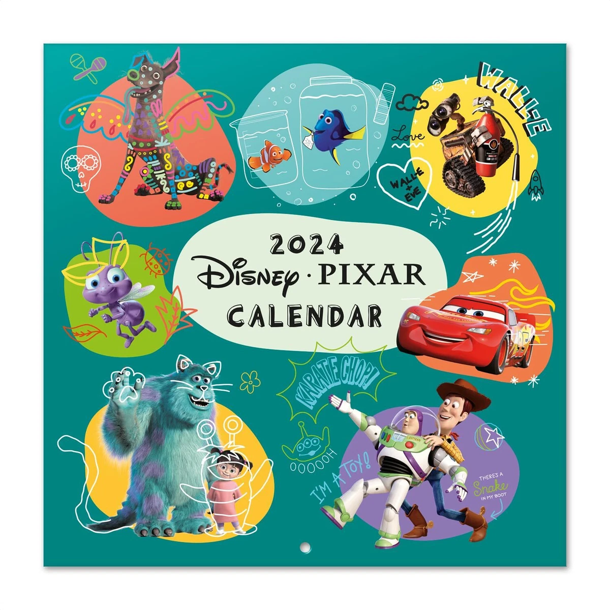 Grupo Erik Disney Pixar Movies Wall Calendar 2024 12 x 12 12 Month Planner