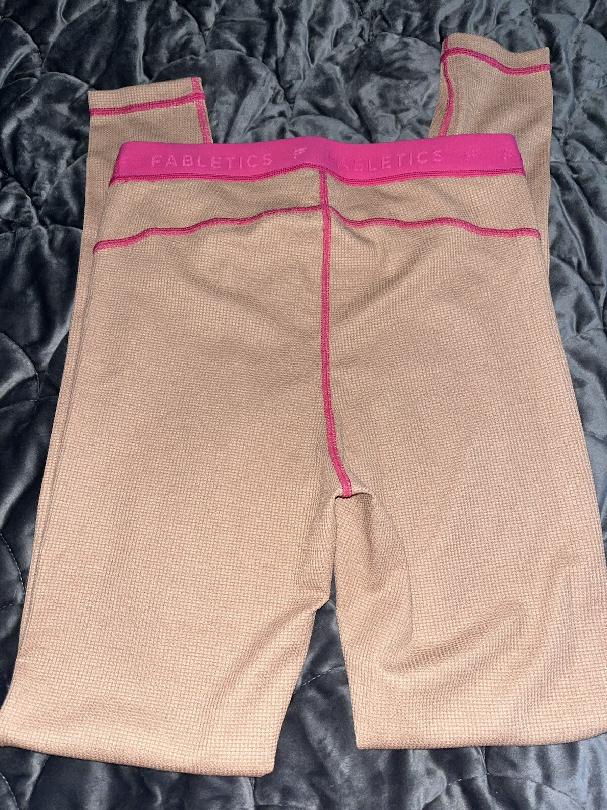 3 Piece Fabletics Waffle Outfit Bra Zip Up Hoodie Leggings Small NWT