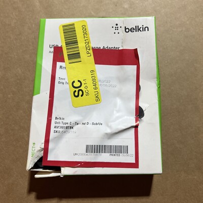 Belkin USB-C to VGA & Charge Adapter 60W Power for MacBook & iPad