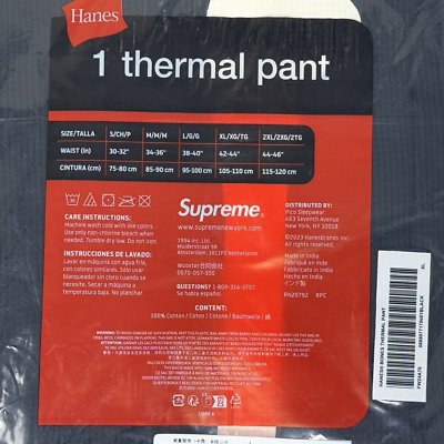 Supreme FW24 x HANES Bones Thermal Pant (1 Pack) Black Halloween