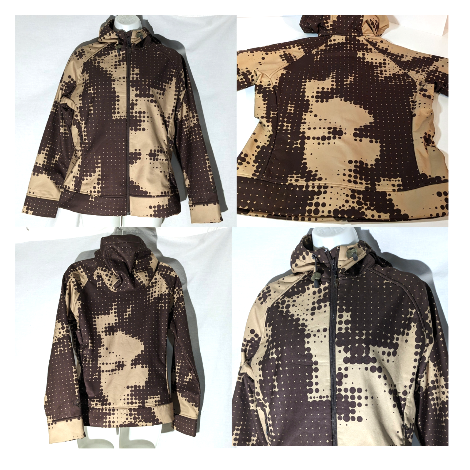 Raro Salomon Pixellated Hendrix Snowboard Giacca da sci Donna M Cappuccio Marrone